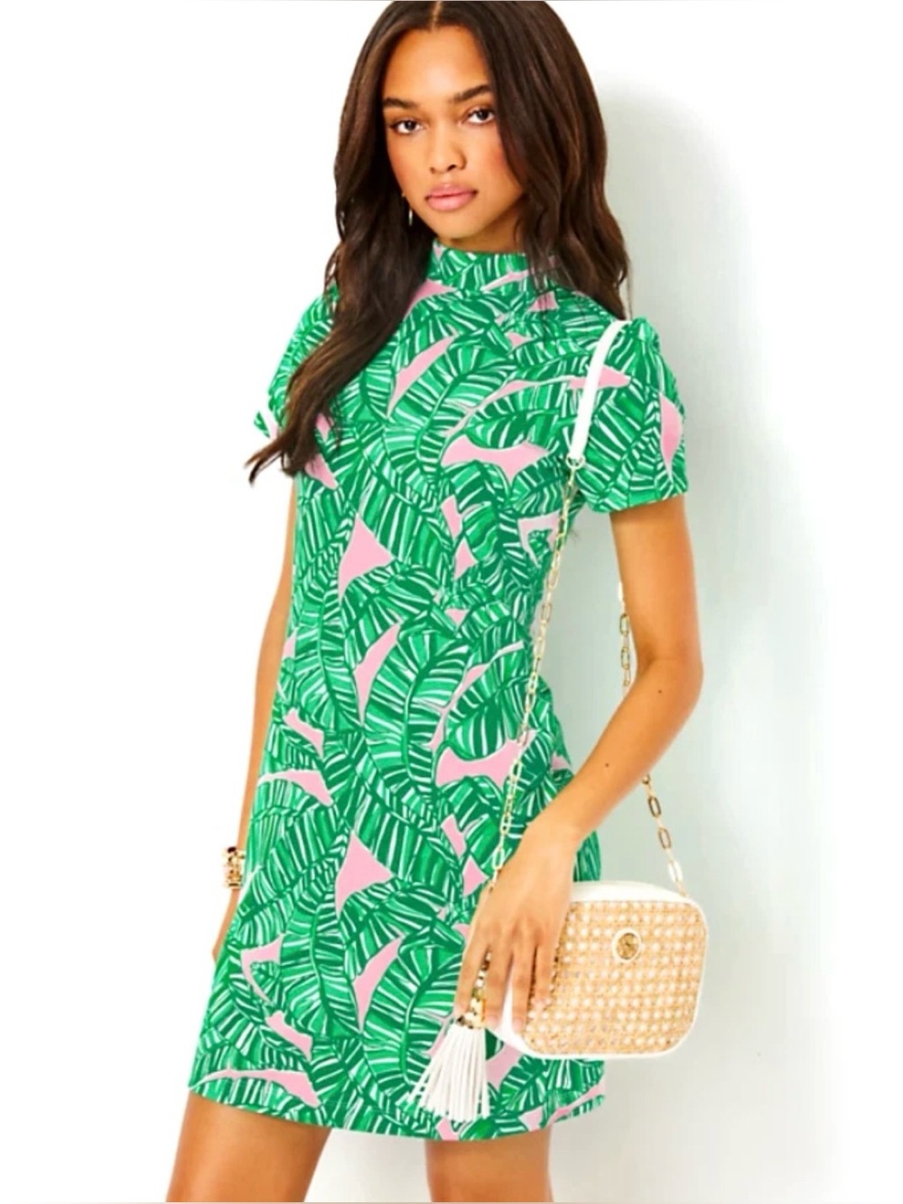 NWT LILLY PULITZER HALLIE DRESS *LETS GO BANANAS* CONCH SHELL PINK